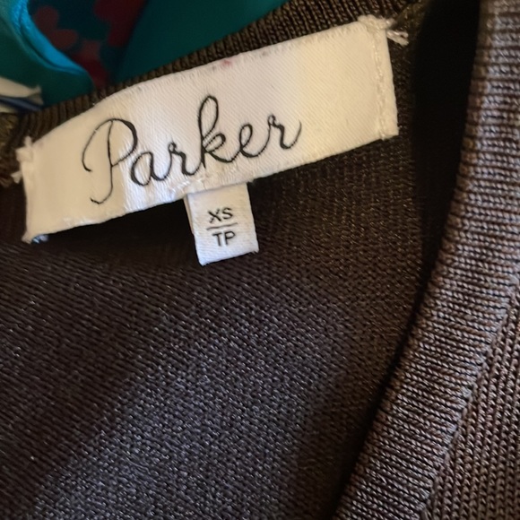 Brown skater Parker dress with real laser cut leather trim - Picture 4 of 4